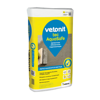 Ветонит (vetonit) tec AquaSafe Цементная жесткая обмазочная гидроизоляция