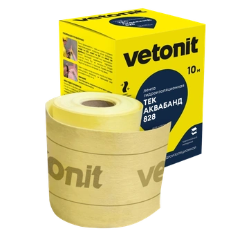Ветонит (vetonit) tec AquaBand 828 Эластичная гидроизоляционная лента для герметизации примыканий и швов