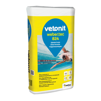 Ветонит (vetonit) tec 824 Цементная однокомпонентная эластичная гидроизоляция