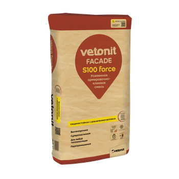 Ветонит (vetonit) facade S100 force Усиленная армировочно-клеевая смесь