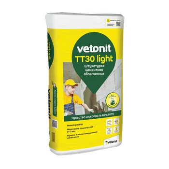 Ветонит (vetonit) TT30 light Облегченная цементная штукатурка