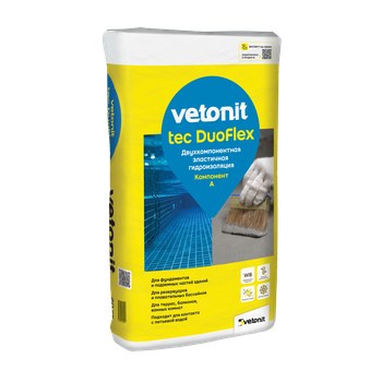 Ветонит (vetonit) tec Duoflex Двухкомпонентная высокоэластичная цементная гидроизоляция